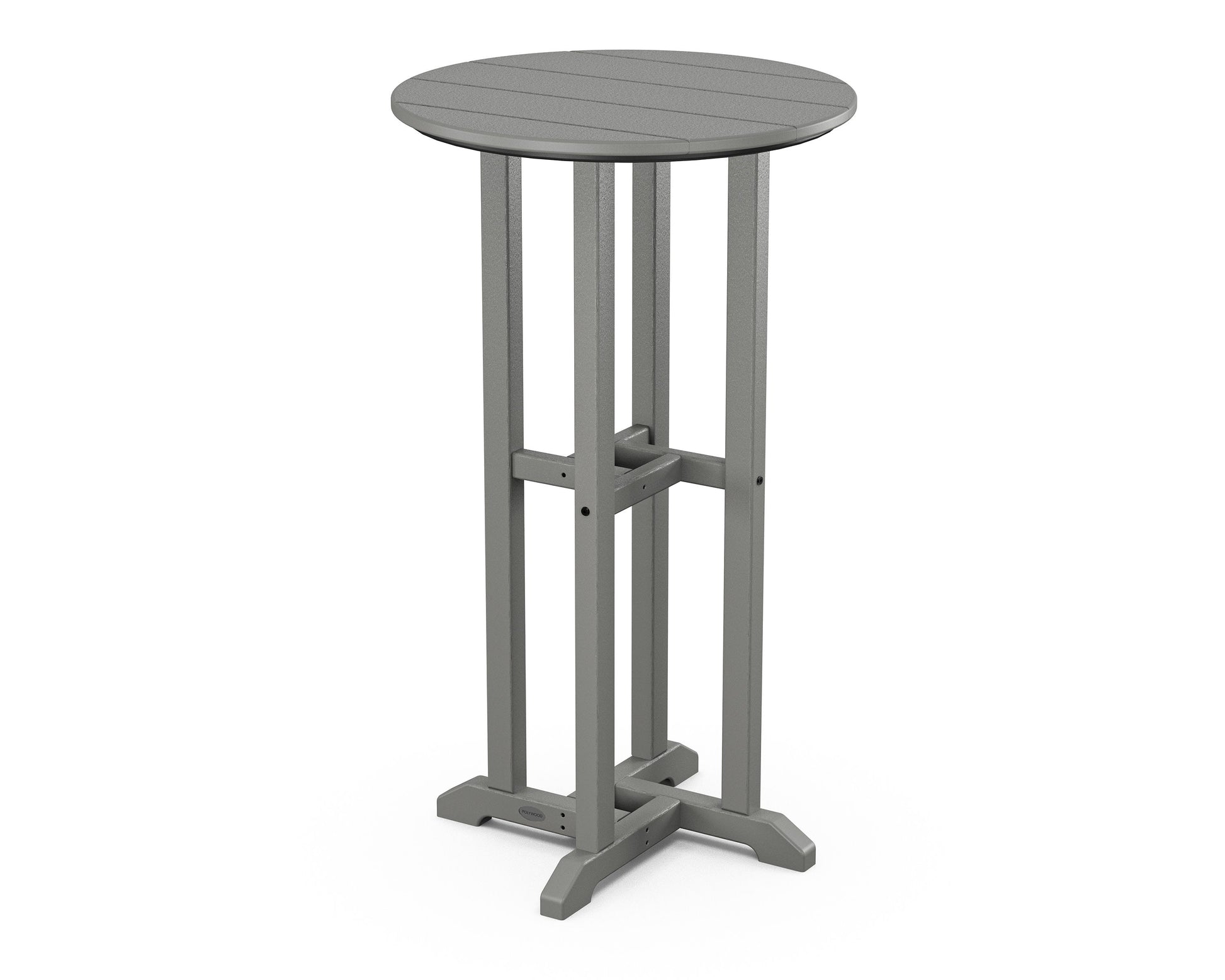 POLYWOOD 24" Round Farmhouse Bar Bistro Table — Slate Grey