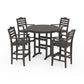 POLYWOOD Savannah 5-Piece Round Farmhouse Bar Set — Vintage Coffee