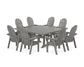 POLYWOOD Vineyard Curveback Adirondack 9-Piece Square Farmhouse Dining Set with Trestle Legs — Slate Grey