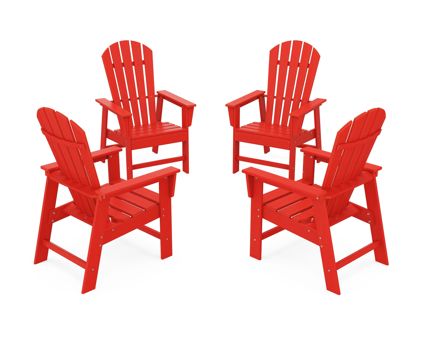 POLYWOOD 4-Piece South Beach Casual Chair Conversation Set — Sunset Red