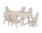 POLYWOOD Vineyard Curveback Adirondack Swivel Chair 7-Piece Dining Set — Sand