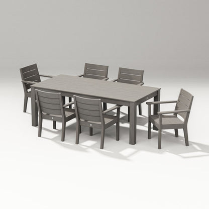 Polywood - Latitude 7-Piece Armchair Dining Set - Parsons 84" - FREE SHIPPING