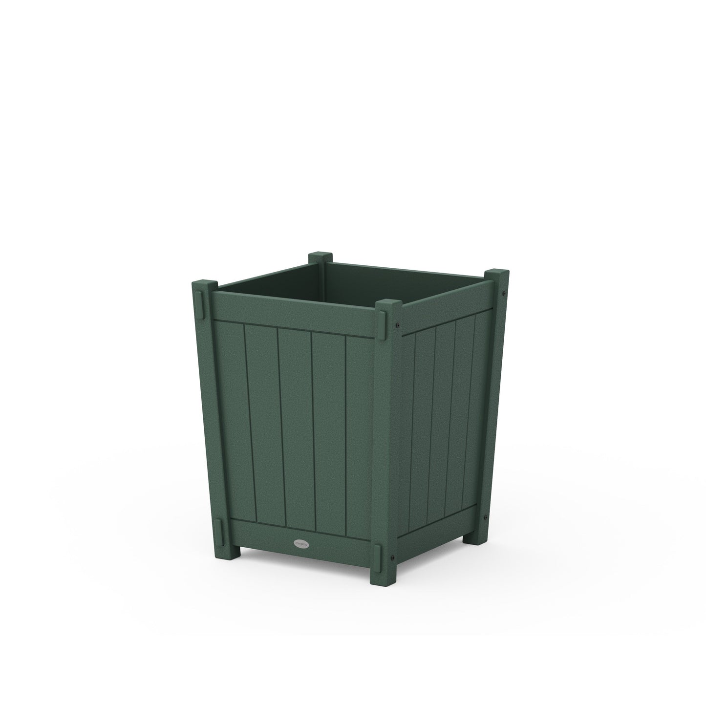 POLYWOOD Vineyard Large Tapered Square Short Planter Box — Green