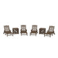POLYWOOD Chinoiserie 6-Piece Chaise Set with Umbrella Stand Accent Table — Kona