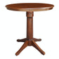 Dining Essentials - 36" Round Table Top w/ 36" H Transitional Pedestal w/ Extension in Espresso