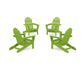 POLYWOOD 4-Piece Classic Adirondack Conversation Set — Lime