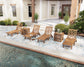 POLYWOOD Chippendale 6-Piece Chaise Set with Wheels and Umbrella Stand Accent Table
