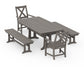 POLYWOOD Braxton 5-Piece Dining Set with Trestle Legs — Driftwood