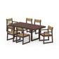 POLYWOOD EDGE Sling 7-Piece Dining Set — Mahogany / Burlap Sling
