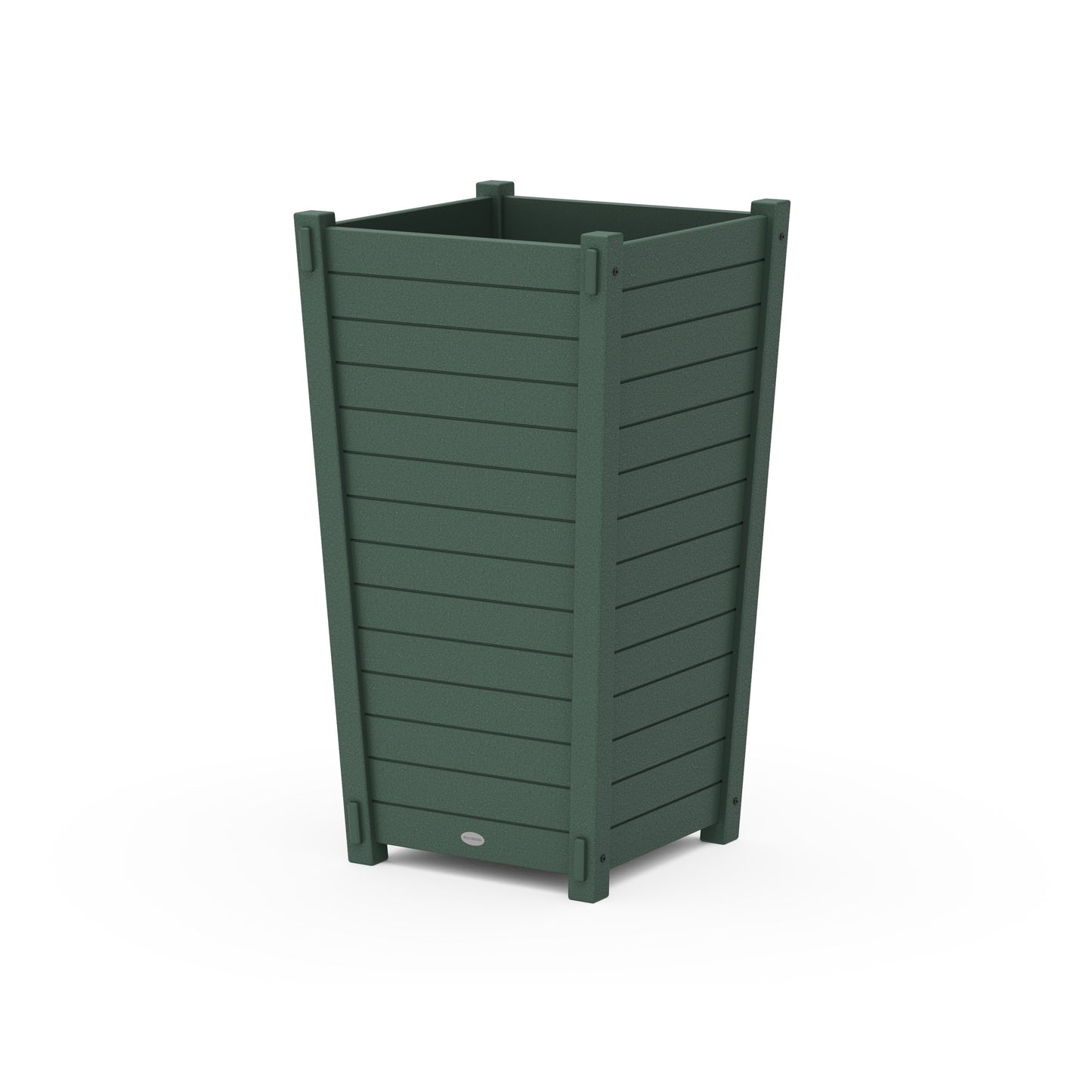 POLYWOOD Nautical Large Tapered Square Tall Planter Box — Green