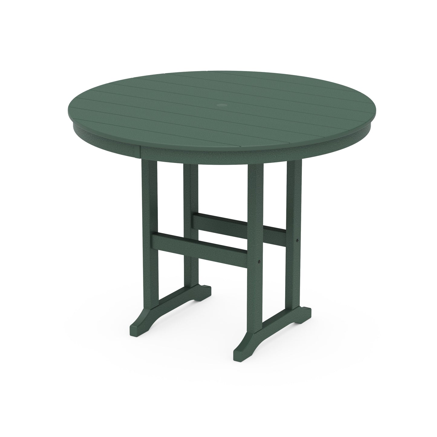 POLYWOOD 48" Round Farmhouse Counter Table — Green