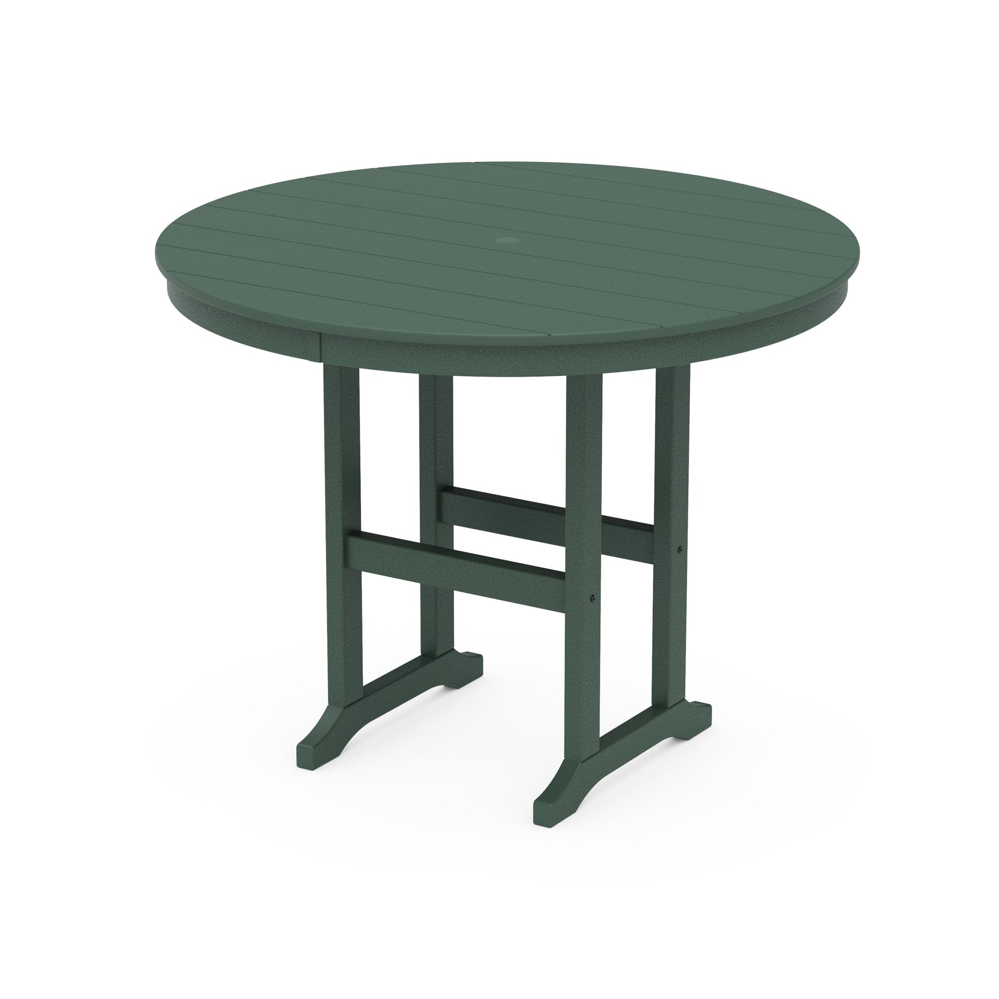 POLYWOOD 48" Round Farmhouse Counter Table — Green