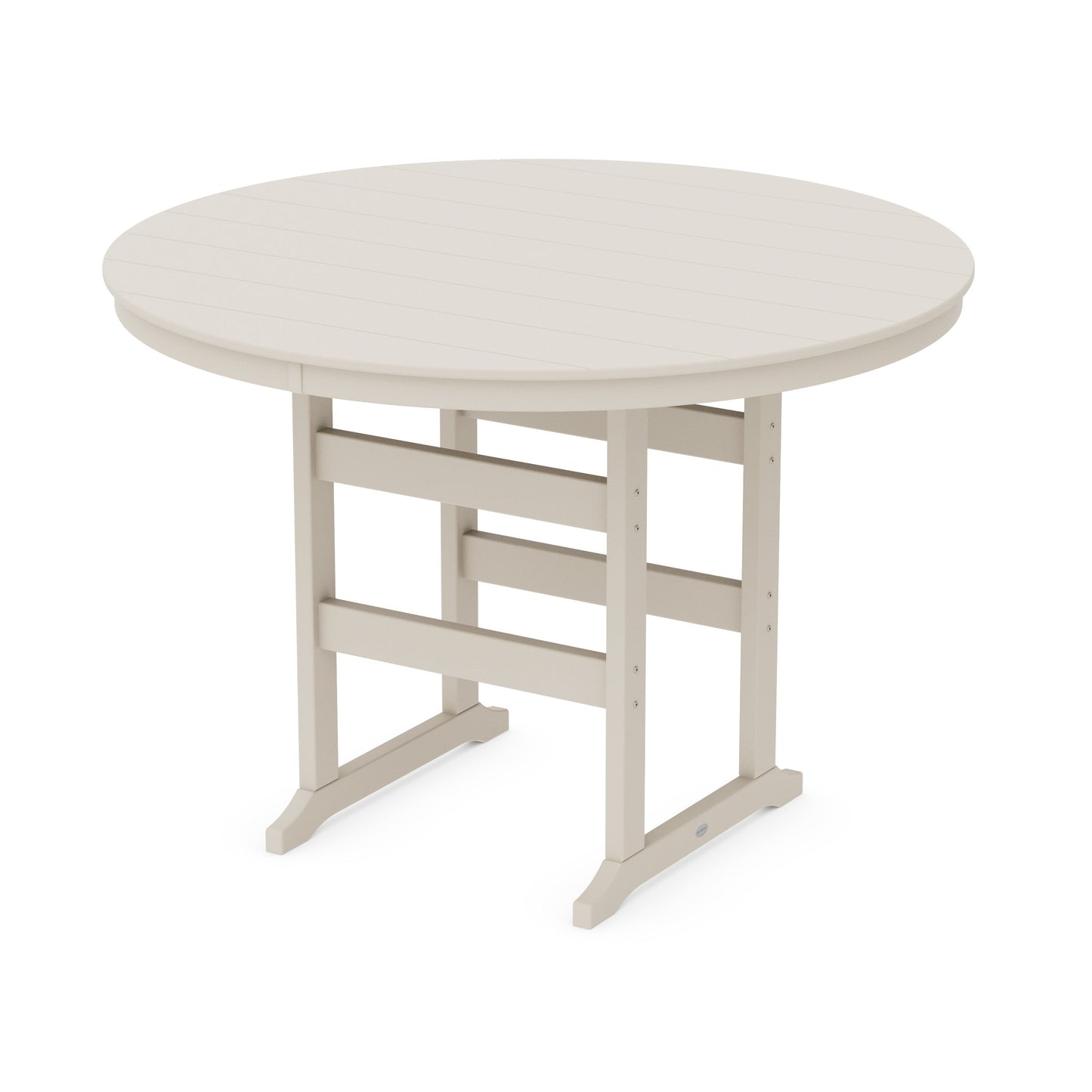 POLYWOOD 60" Round Farmhouse Bar Table — Sand
