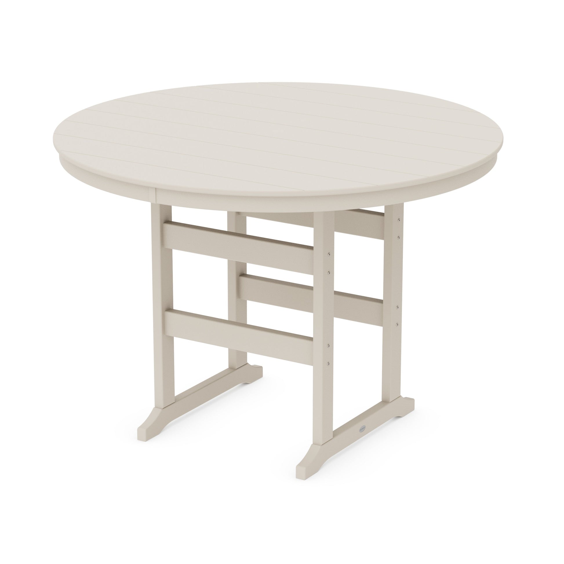 POLYWOOD 60" Round Farmhouse Bar Table — Sand