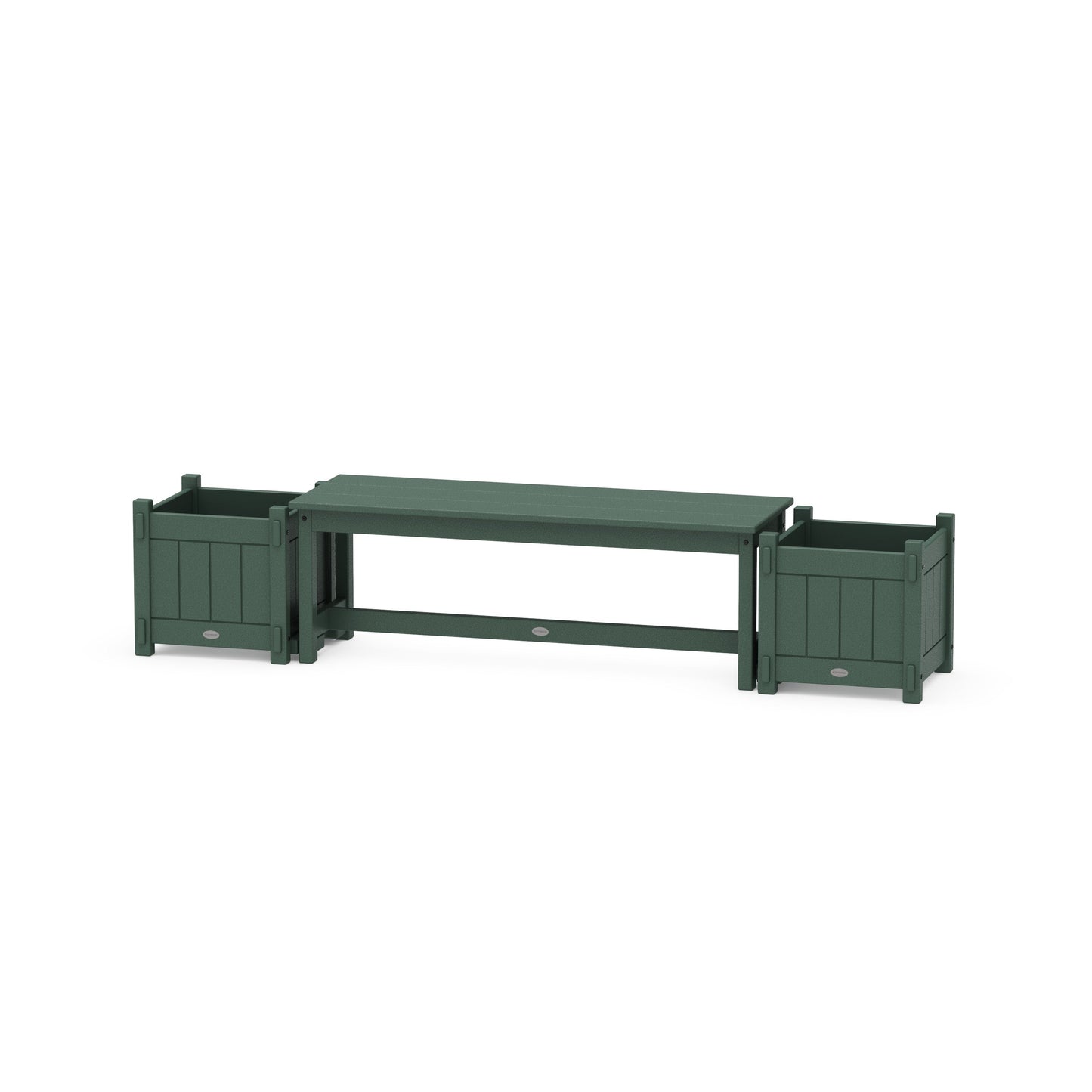 POLYWOOD 48" Vineyard Straight Planter Bench Set — Green