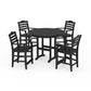 POLYWOOD Savannah 5-Piece Round Farmhouse Counter Set — Black