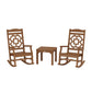 POLYWOOD Chinoiserie 3-Piece Rocking Chair Set — Teak