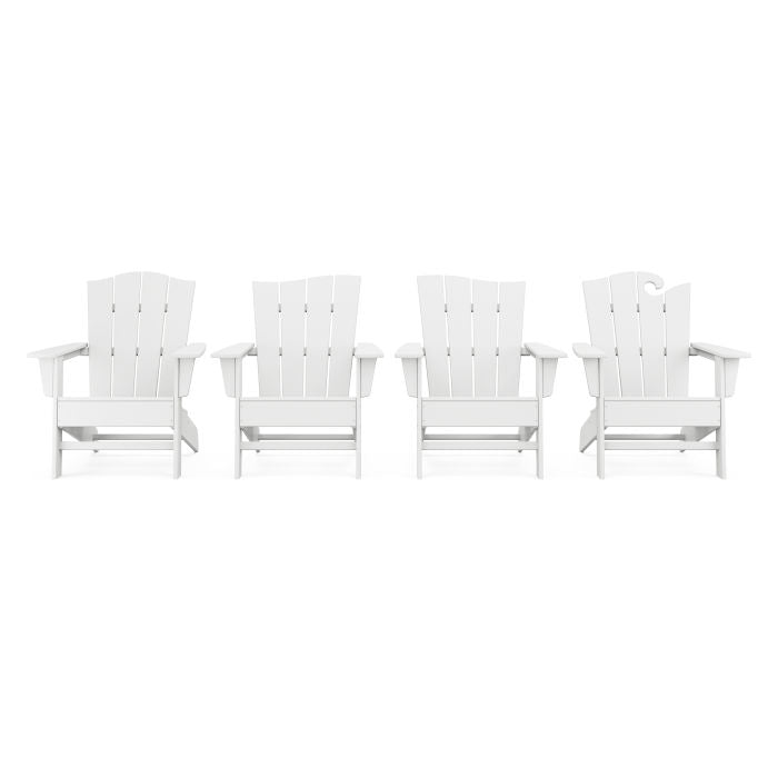 POLYWOOD Wave Collection 4-Piece Adirondack Chair Set FREE SHIPPING