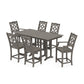 POLYWOOD Chinoiserie 7-Piece Farmhouse Counter Set — Driftwood