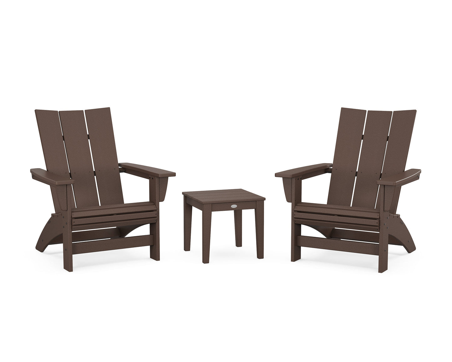 POLYWOOD 3-Piece Modern Grand Adirondack Set — Mahogany