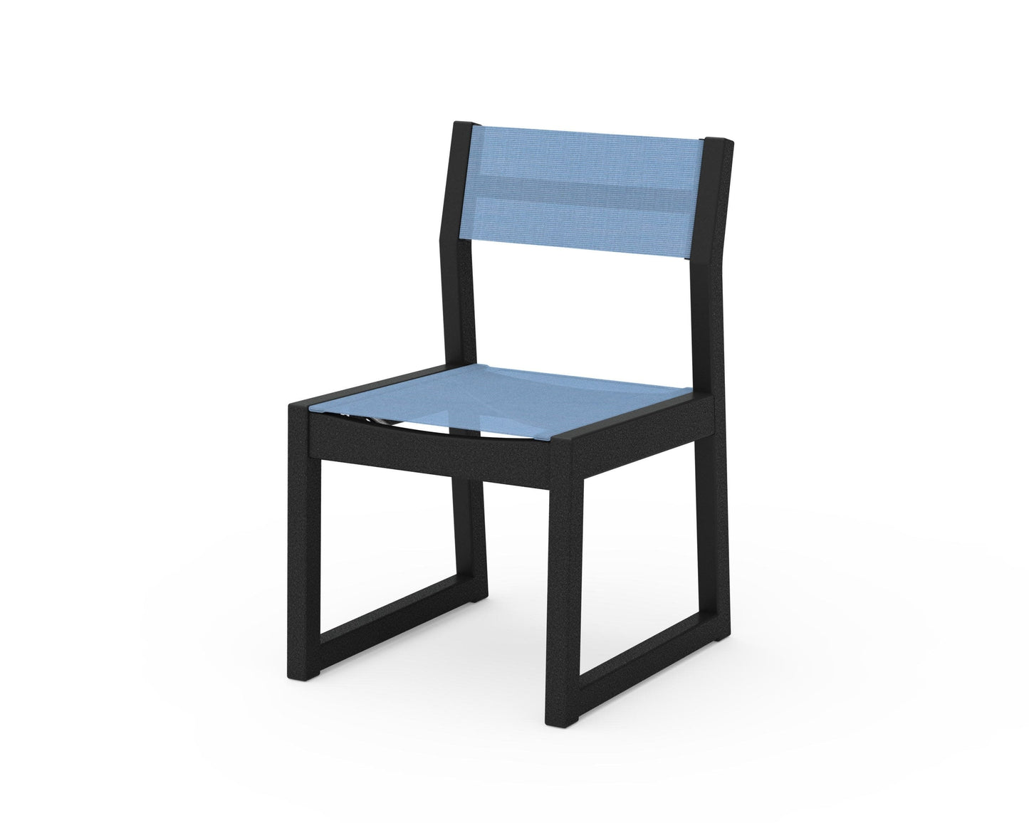 POLYWOOD EDGE Sling Dining Side Chair — Black / Poolside Sling