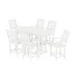 POLYWOOD Chinoiserie Arm Chair 7-Piece Counter Set — White