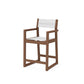 POLYWOOD EDGE Sling Counter Arm Chair — Teak / White Sling