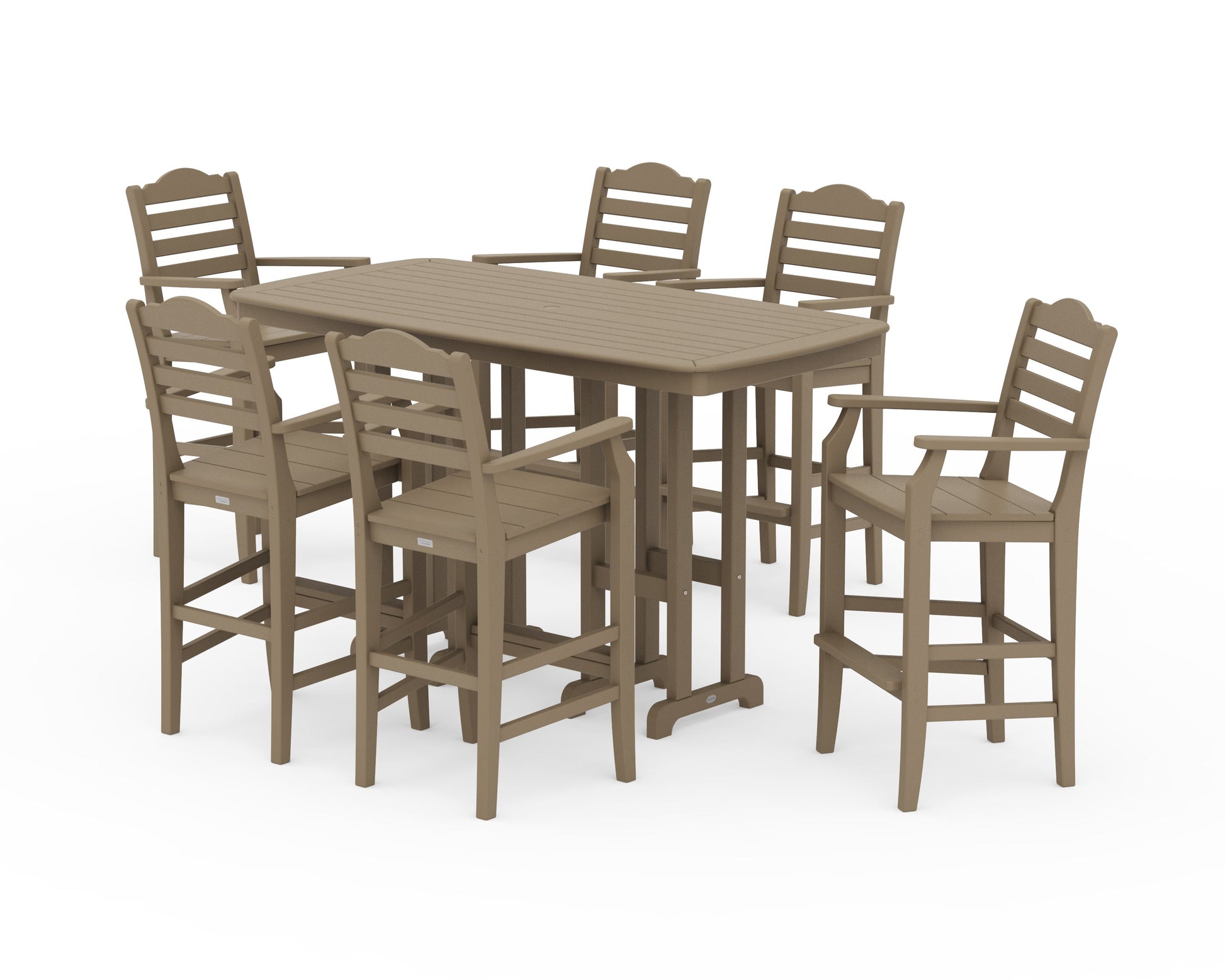 POLYWOOD Savannah Arm Chair 7-Piece Bar Set — Vintage Sahara