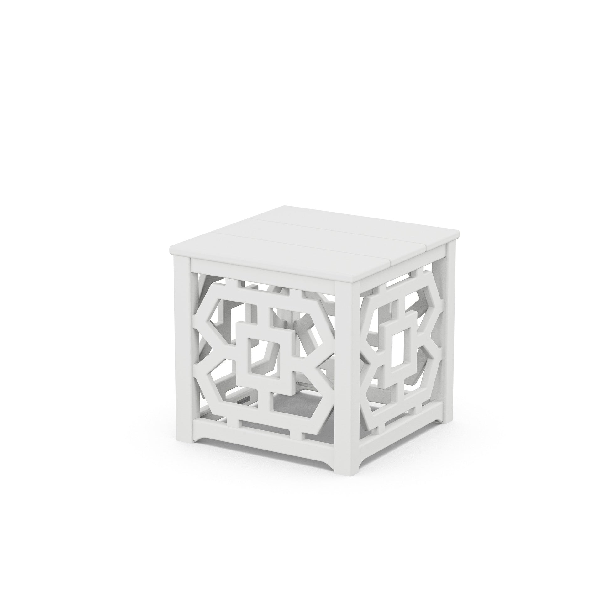 POLYWOOD Chinoiserie Accent Table — White