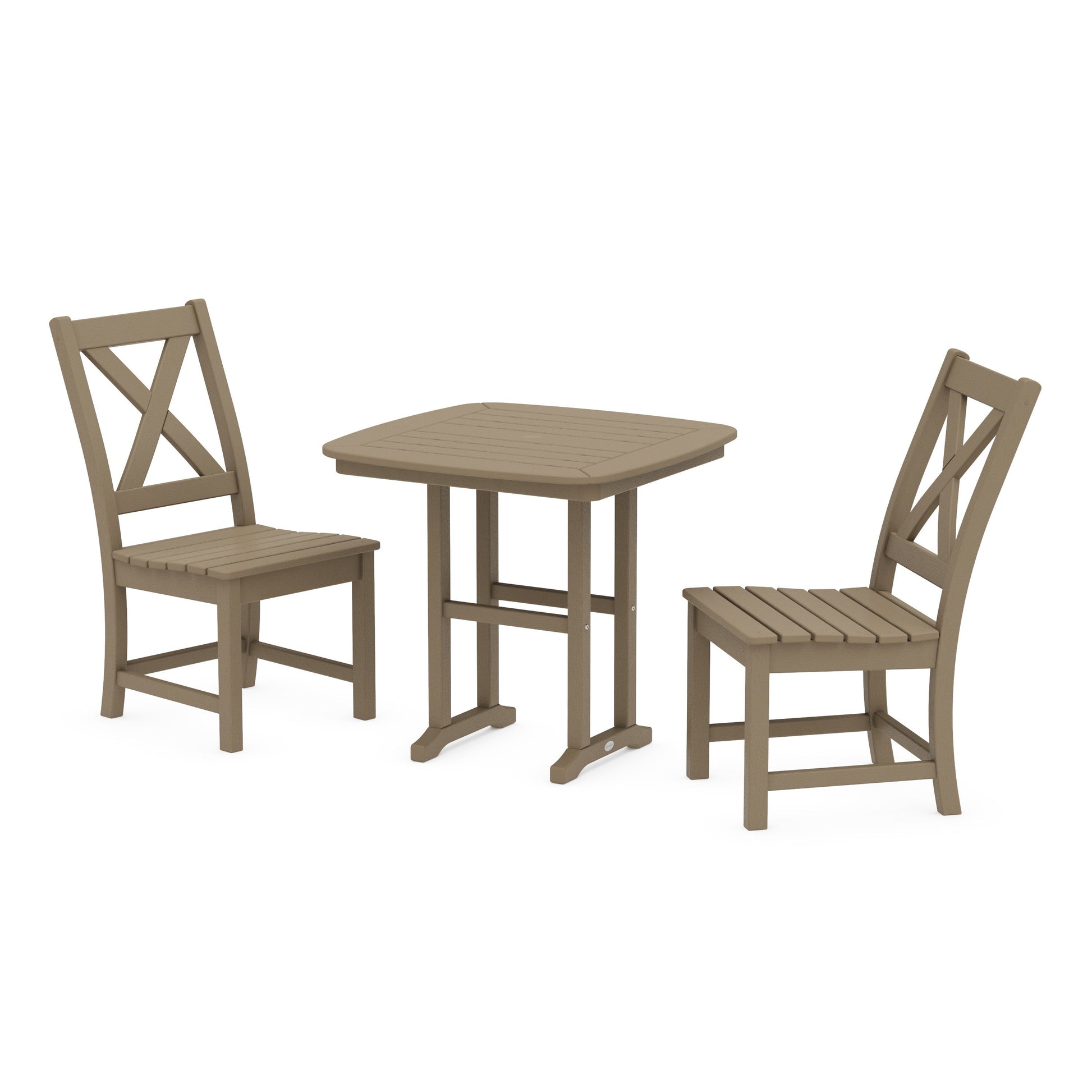 POLYWOOD Braxton Side Chair 3-Piece Dining Set — Vintage Sahara