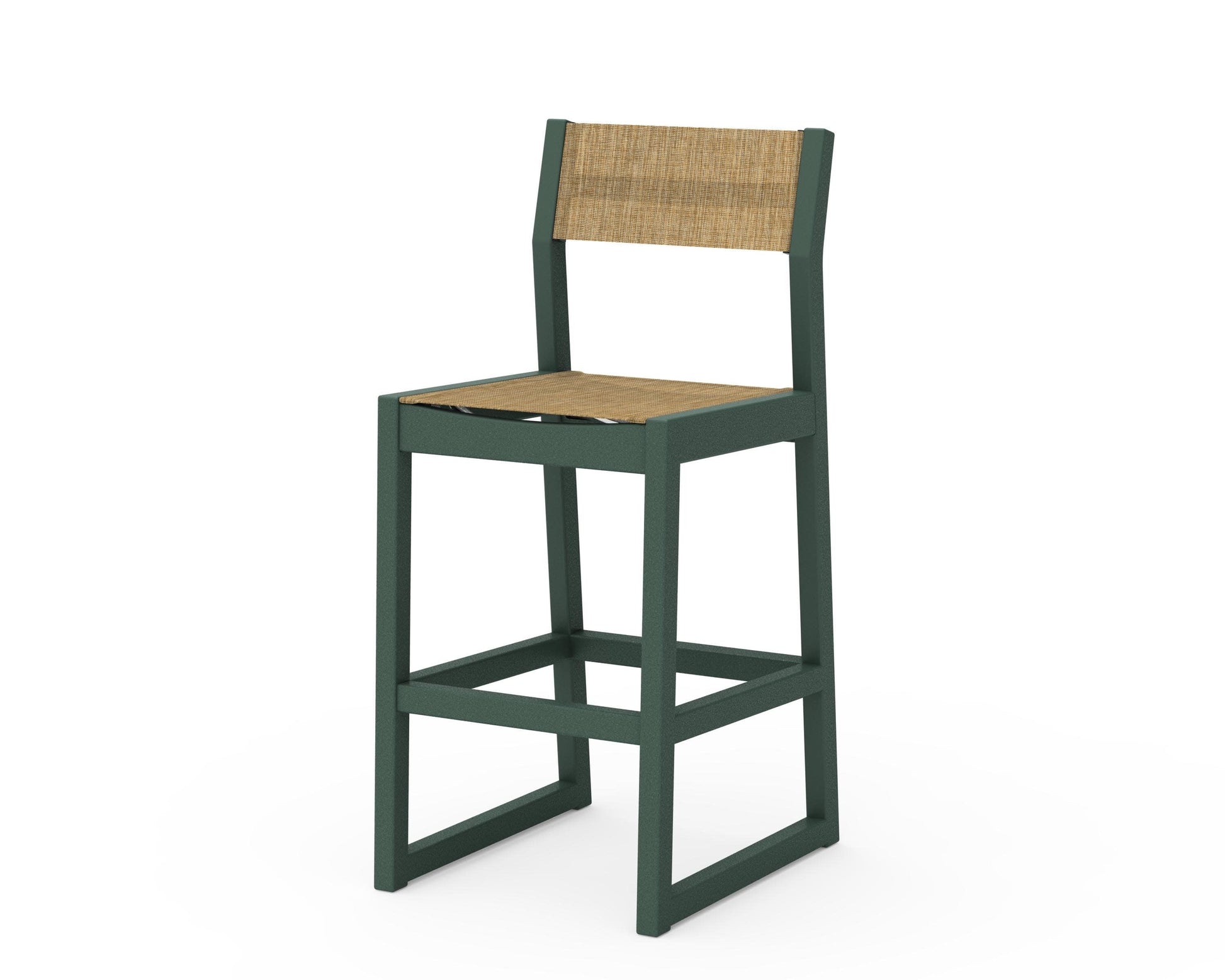 POLYWOOD EDGE Sling Bar Side Chair — Green / Burlap Sling