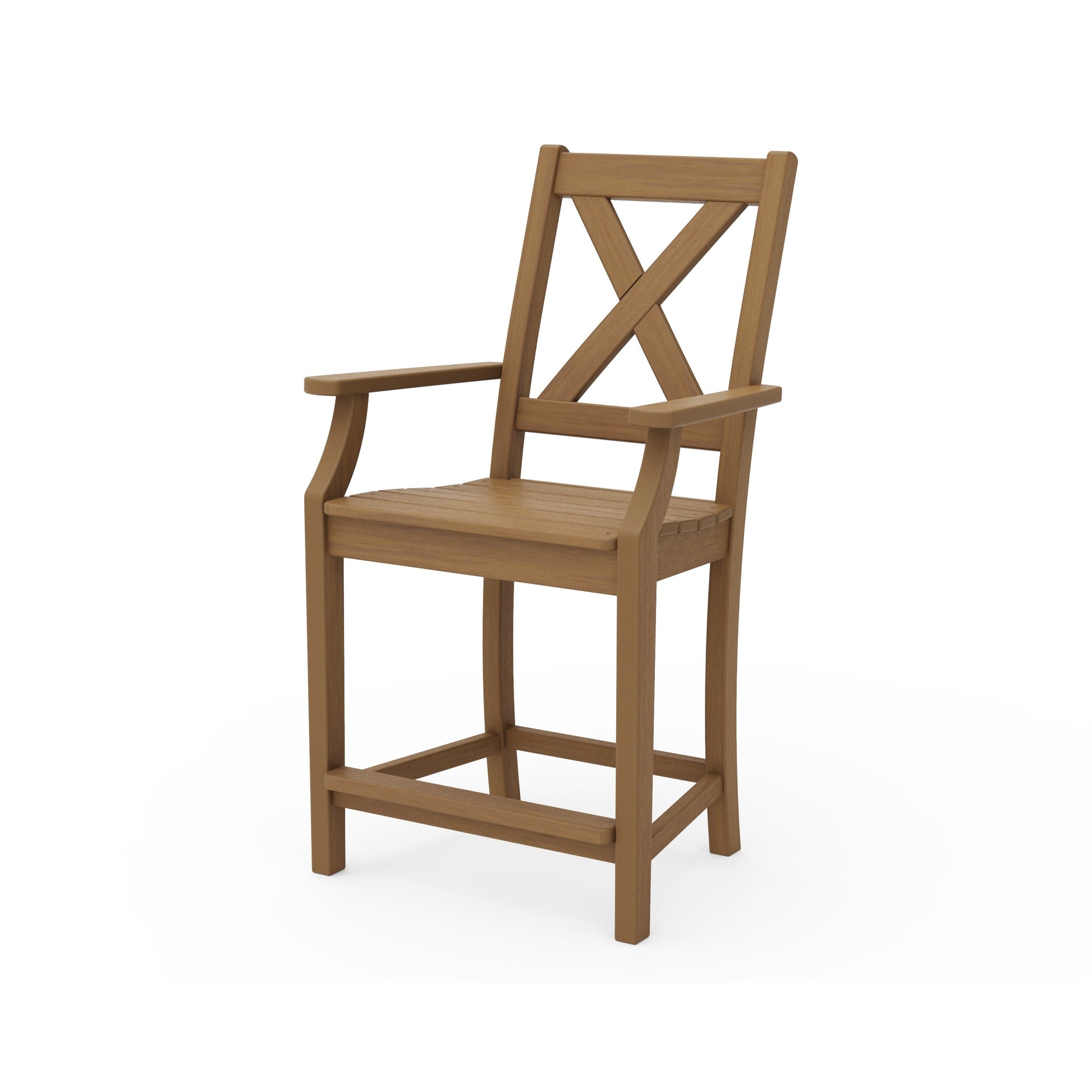 POLYWOOD Braxton Counter Arm Chair — Natural