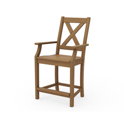 POLYWOOD Braxton Counter Arm Chair — Natural