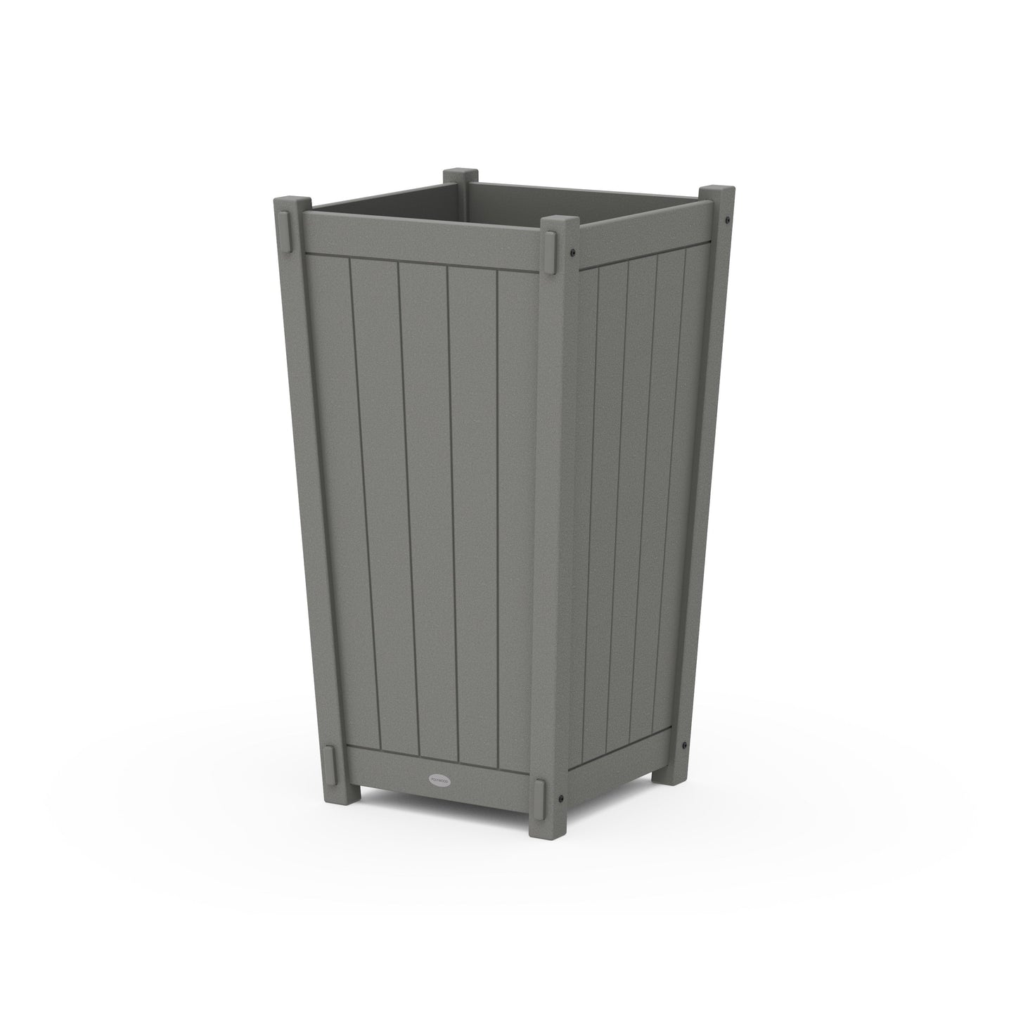 POLYWOOD Vineyard Large Tapered Square Tall Planter Box — Slate Grey