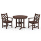 POLYWOOD Chippendale 3-Piece Round Dining Set — Mahogany