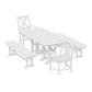 POLYWOOD Braxton 5-Piece Dining Set with Benches — White