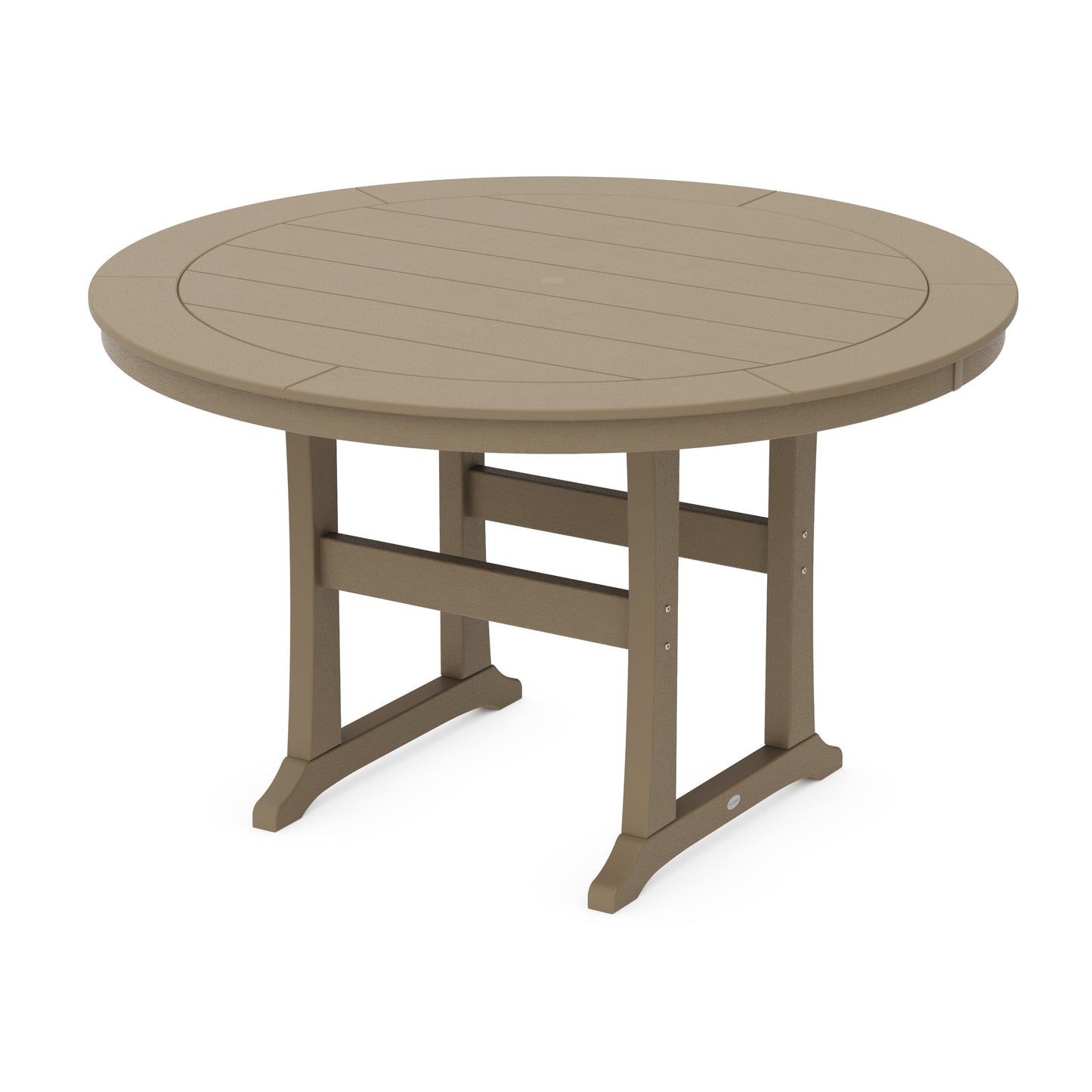 POLYWOOD Nautical Trestle 60" Round Counter Table — Vintage Sahara