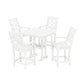 POLYWOOD Chinoiserie 5-Piece Counter Set with Trestle Legs — White