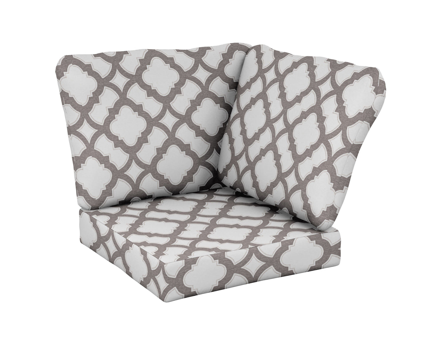 POLYWOOD Baffle Modular Corner Cushion — Trellis Grey Mist