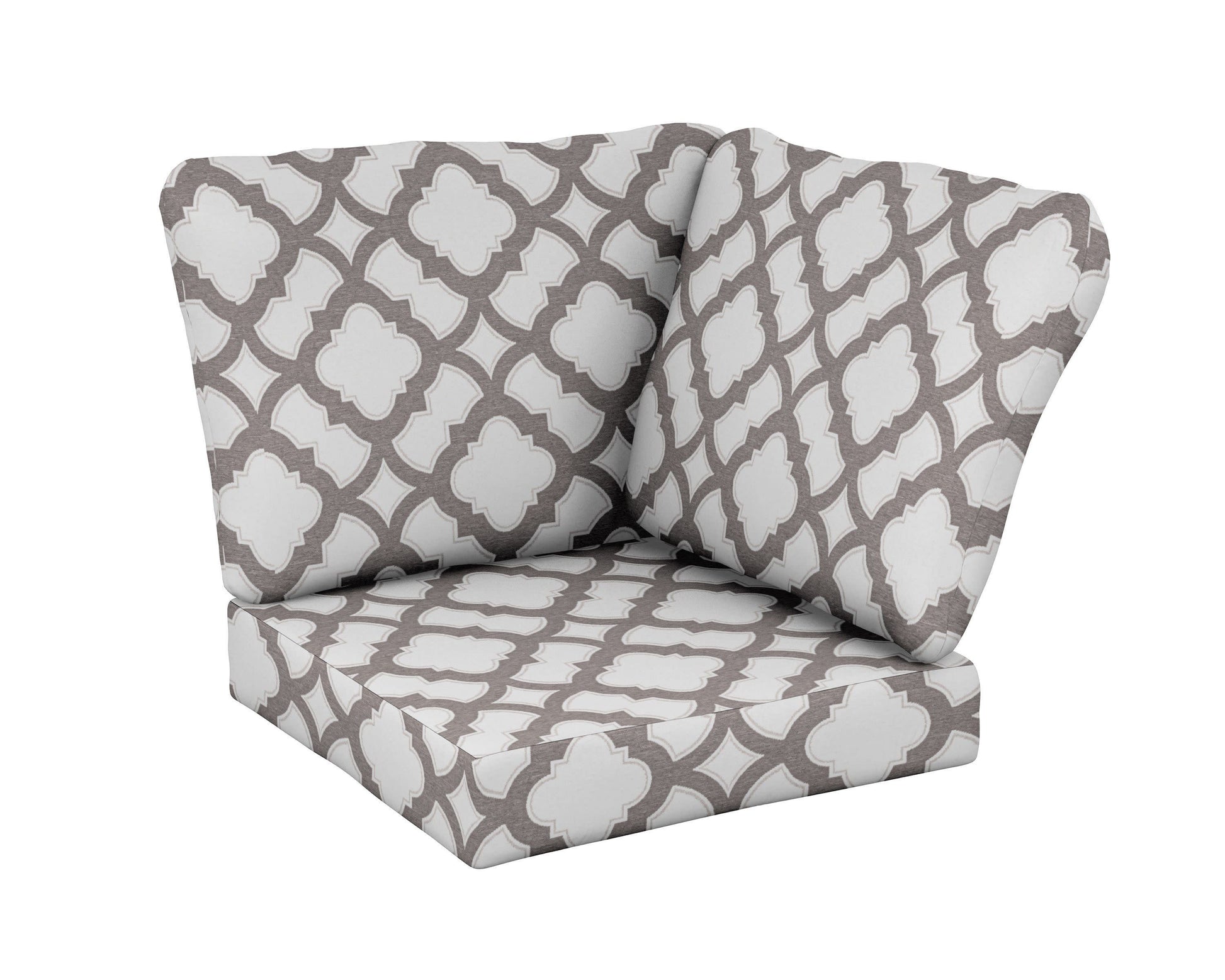 POLYWOOD Baffle Modular Corner Cushion — Trellis Grey Mist