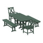 POLYWOOD Braxton 5-Piece Dining Set with Benches — Green