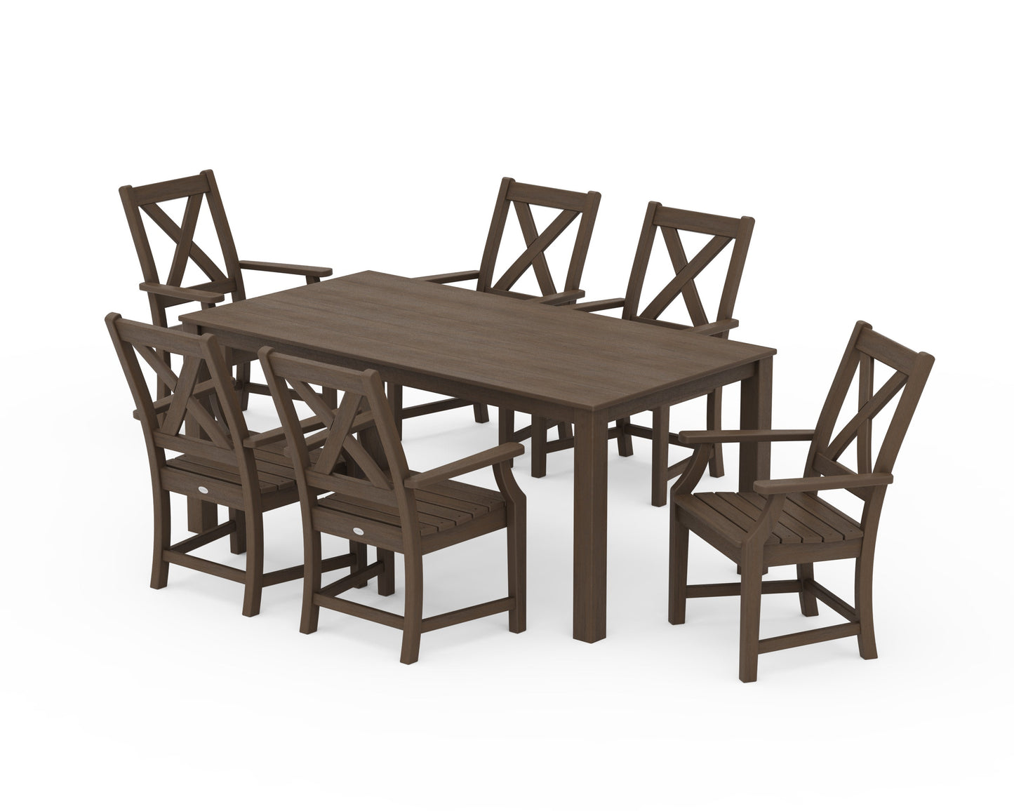 POLYWOOD Braxton Arm Chair 7-Piece Parsons Dining Set — Kona
