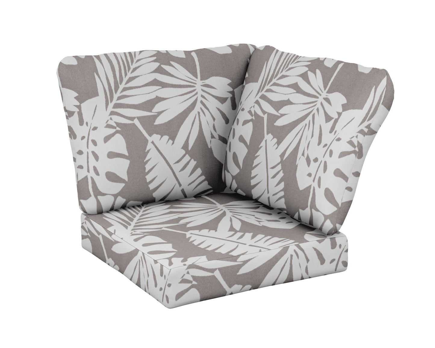 POLYWOOD Baffle Modular Corner Cushion — Leaf Grey Mist