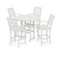 POLYWOOD Chinoiserie 5-Piece Round Farmhouse Bar Set — Vintage White