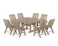 POLYWOOD Vineyard Folding Chair 9-Piece Square Dining Set with Trestle Legs — Vintage Sahara