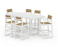 POLYWOOD EDGE Sling 7-Piece Bar Table Set — White / Burlap Sling
