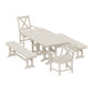 POLYWOOD Braxton 5-Piece Dining Set with Benches — Sand