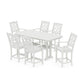 POLYWOOD Chinoiserie Arm Chair 7-Piece Counter Set with Trestle Legs — Vintage White