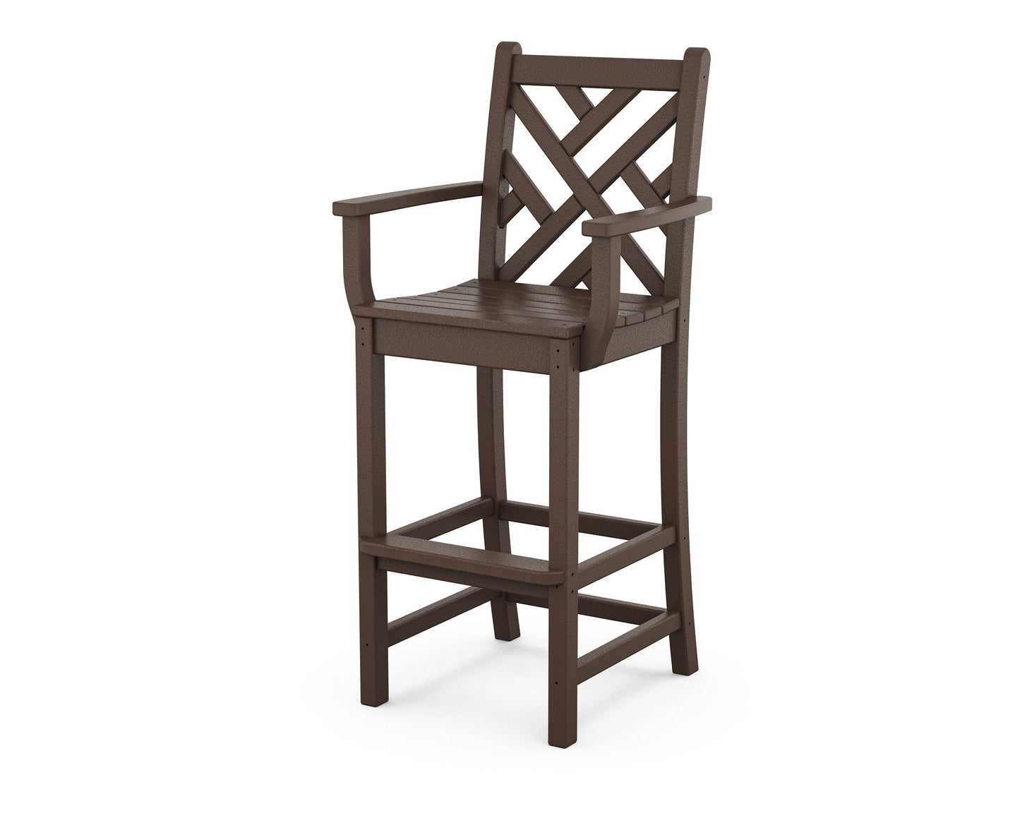 POLYWOOD Chippendale Bar Arm Chair — Mahogany