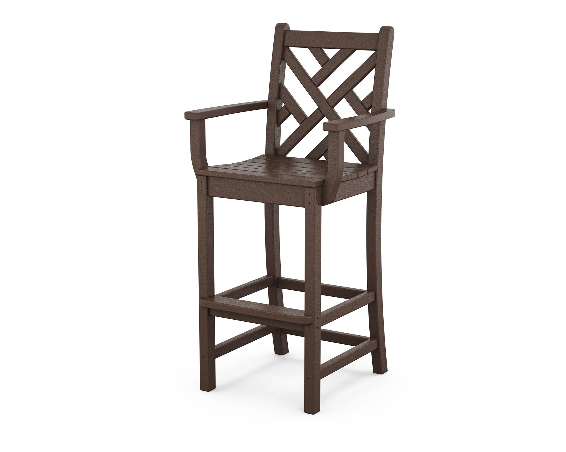 POLYWOOD Chippendale Bar Arm Chair — Mahogany